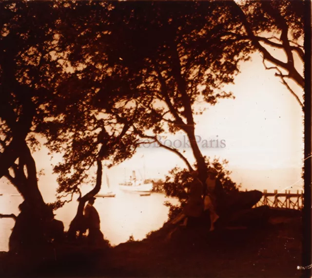 FRANCE Landscape Seaside c1925 Photo Stereo Glass Plate VR22L29n5   