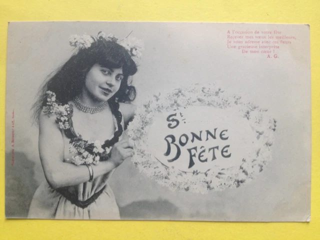 cpa back 1900 phototype A. BERGERET & Cie NANCY Sainte BON FEÊTE