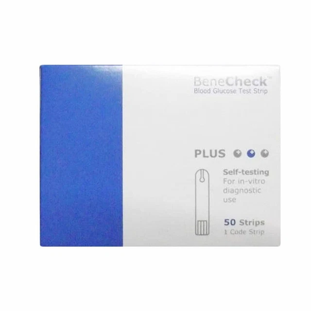 Tiras de análisis de sangre BENECHECK - 1 caja @50 piezas (CADUCIDAD 08/2024)