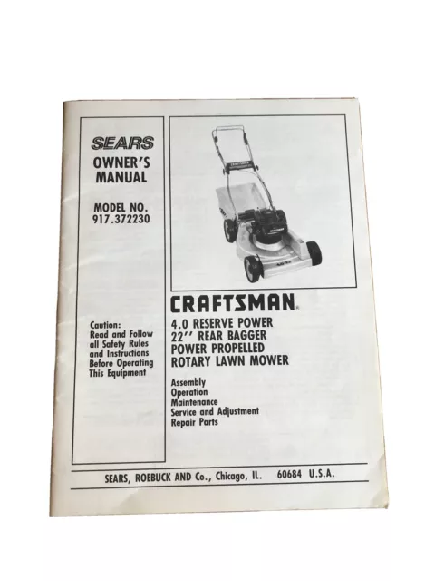 Craftsman m230 owner's manual best sale