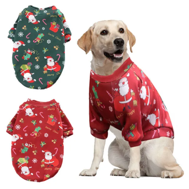 Christmas Dog Santa Sweater Shirts Puppy Dog Cat Costume Pet Clothes Apparels
