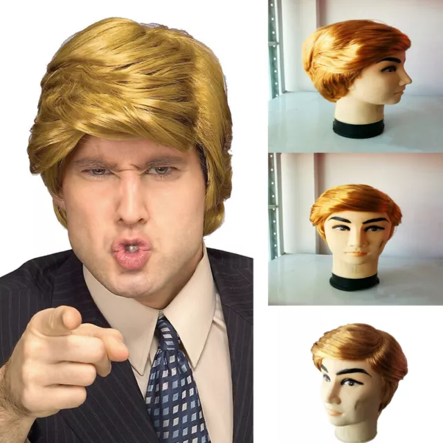 Donald Trump Hair Wig Costume Halloween Billionaire Fancy Dress Party Accessory