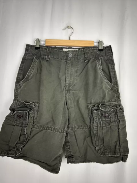 American Eagle Outfitters Classic Length Green Cargo Shorts 30x11 Cotton