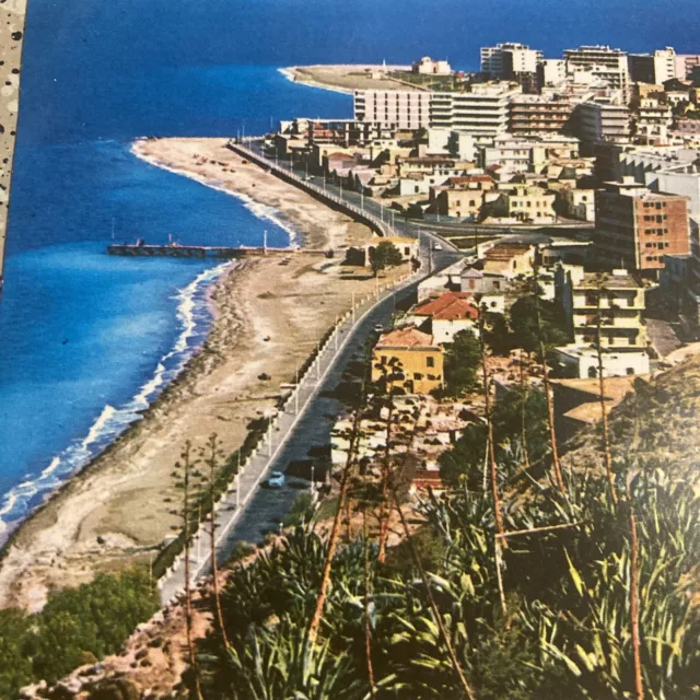 Rhodes Greece Beach Ocean City Aerial Day Vintage Rppc Postcard