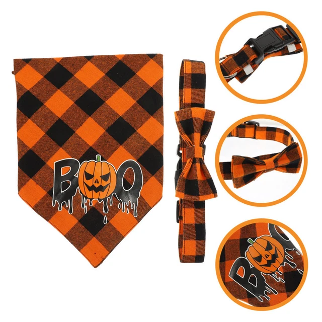 Halloween Triángulo Bufanda Halloween Perro Corbatas Naranja Fiesta Gatito