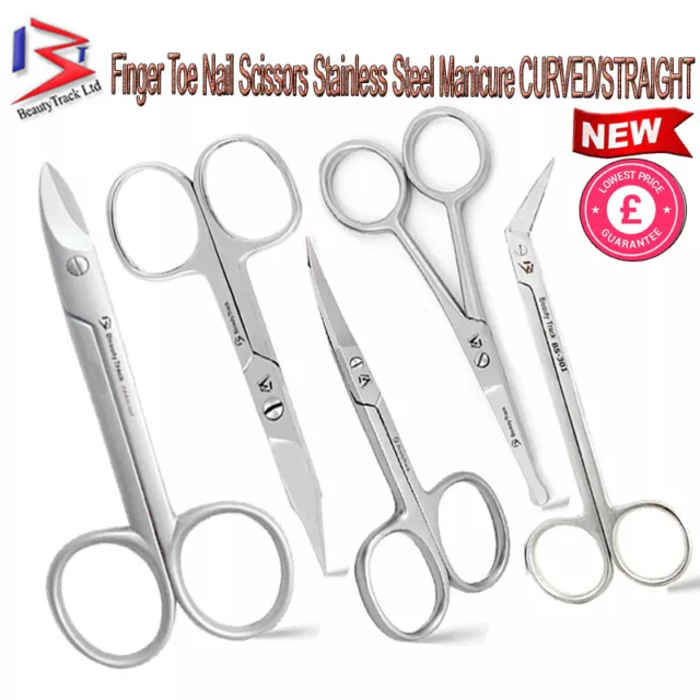 Professional Finger Toe Nail Scissors Stainless Steel Manicure CURVED/STRAIGHT