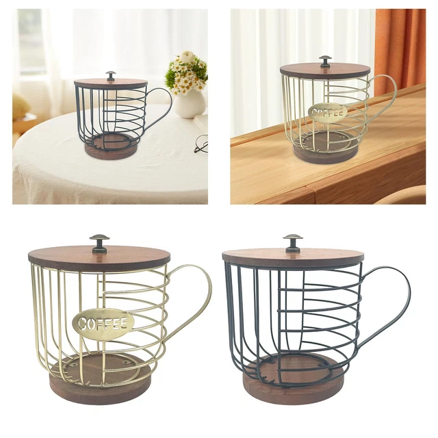 Porte-filtres à Café En Métal Design 'cage à Oiseaux' - Rangement Déco Pour Dosettes Ou Filtres Papier - Idéal Cuisine Ou Cadeau