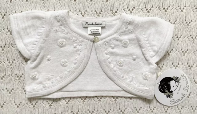 Sarah Louise Girls White Bolero 18 Months.