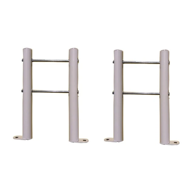 Support De Radiateur Au Sol Réglable En Hauteur - 46 à 50 Cm - En Fer Et Acier Blanc - Pour Installation Verticale Stable Et Élégante