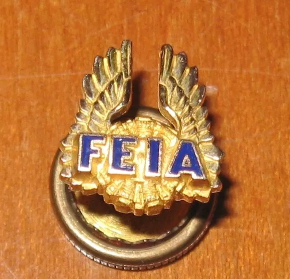 Vintage 1/10 10K FEIA Screwback Pin Flight Engineer International Association