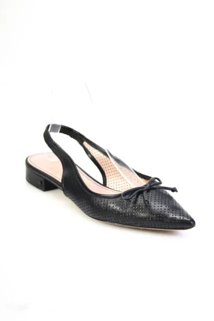 Kate Spade New York Women's Leather Pointed Toe Slingback Flats Black Size 7