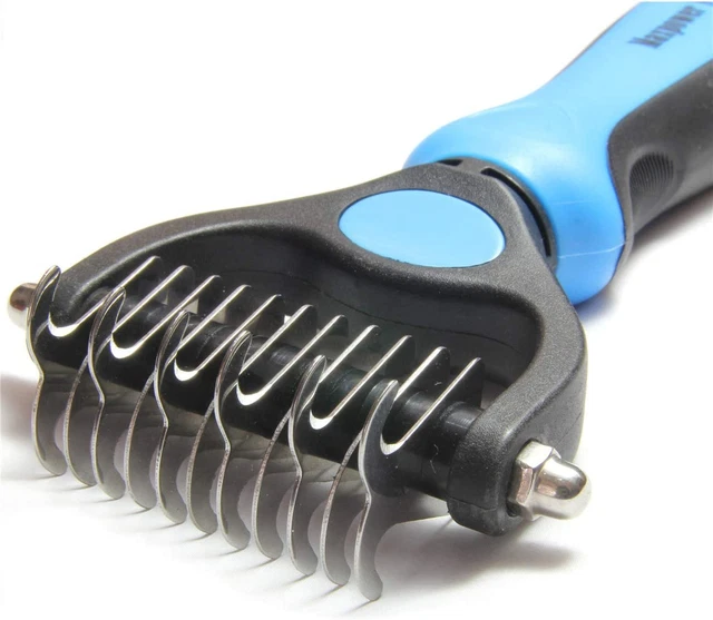 Dog Brush Cat Brush - Pets Deshedding Brush Dog Grooming Rake - 2 Sided Pet Groo