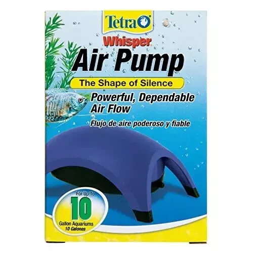 Tetra Whisper Corded Electric Air Pump for Aquariums (Non-UL), Blue, 10 gallon