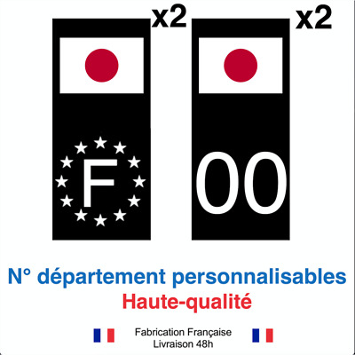 drapeau JAPON 100x60mm +3ex 60x36mm 6 Stickers autocollant Vinyl 3ex 