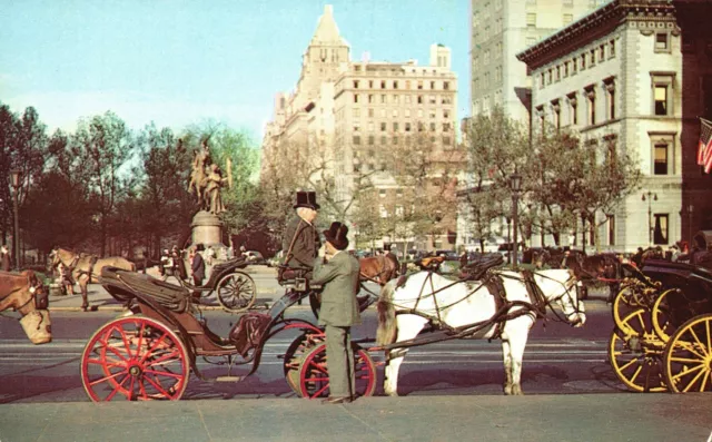 Carriages 59Th Street Touch Of Old World Horse Drawn Carriage New York Postcard