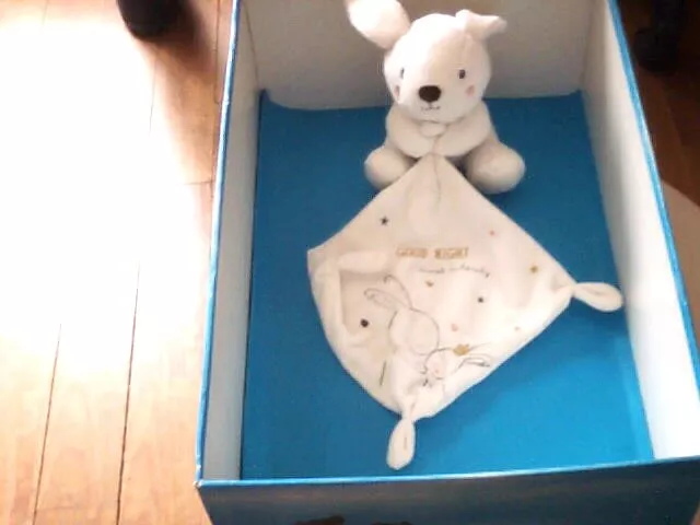 Doudou 5688 / Peluche Lapin "Simba Toys" Mouchoir - Blanc - Brode....
