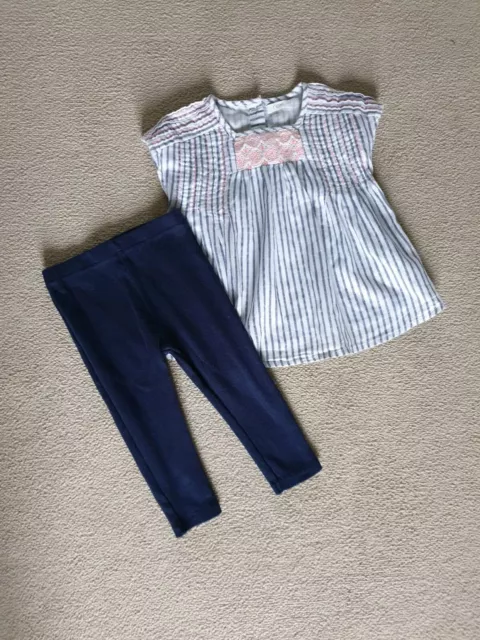 Baby Girls Spring Next Top & Leggings Outfit Age 9/12 Months