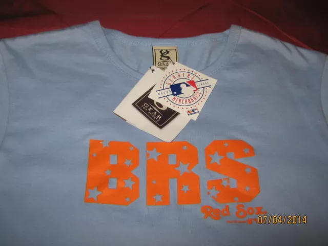 Boston Red Sox Top Large (NWT) Blue "GENUINE MLB" 100% Cotton, S/S Women's