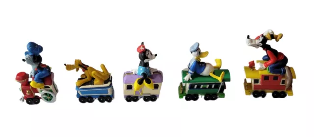 Vtg Hallmark Merry Miniatures Mickey Express Disney Christmas Train Set of 5