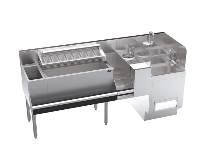 Krowne Metal KR24-TCS72E 72" Wide Taffer Command Cocktail Station