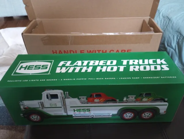 2022 Hess Flatbed Truck With Hot Rods New With Orig. Shipping Box