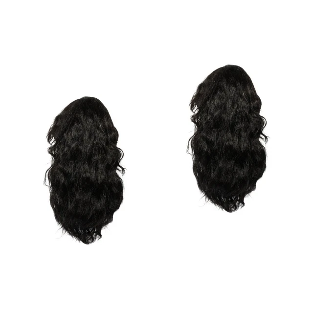 2pcs Heavy Metal Rocker Wig Men’s 80s Wig Black Mullet Wig Halloween Costume