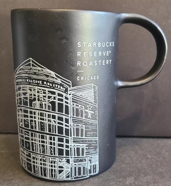 Starbucks Coffee Tea Mug Cup 10 oz Reserve Roastery Chicago Black Ceramic