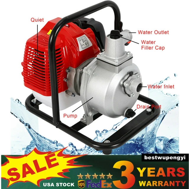 1" 1.7 HP Gas Power Semi-Trash Water Pump High Pressure Irrigation Transfer Pump