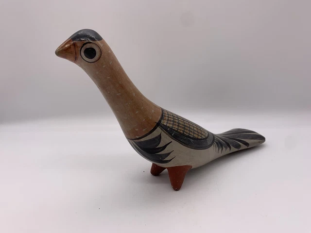 Vintage Tonala Pottery Road Runner Bird Hand Painted Mexican Folk Art Vintage Tonala Pottery Road Runner Bird Hand Painted Mexican Folk Art