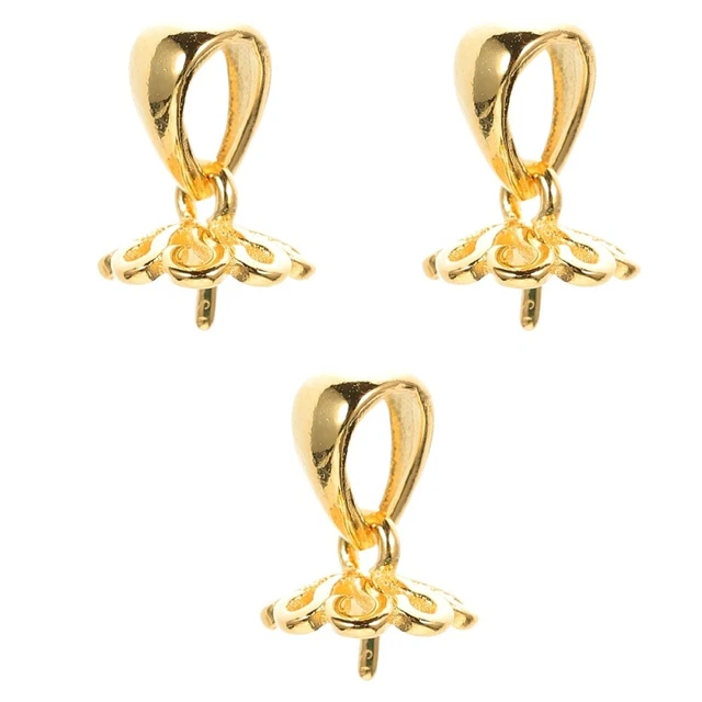 3 piezas Colgante de perlas Cierre Hágalo usted mismo Charm Cierre Pulsera Making Pinch Bail