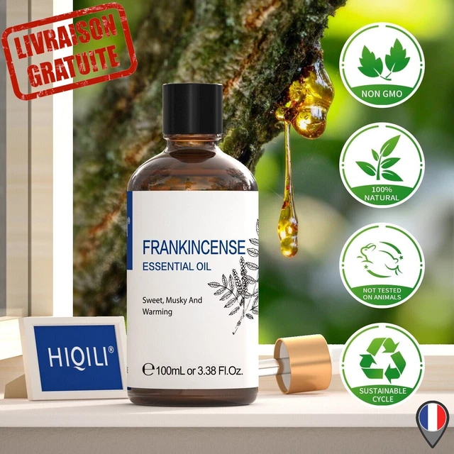 Huile Essentielle d'Encens 100ml Pure 100% Naturelle Massage Aromathérapie DIY