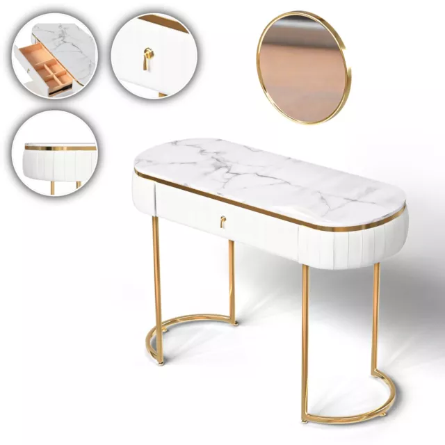 Makika Coiffeuse Table Maquillage Tiroir Miroir Commode Chambre Vanité Meuble