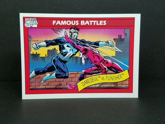 1990 Impel Marvel Universe #110 Famous Battles - Daredevil vs. The Punisher