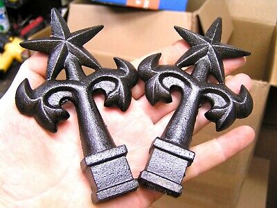 TWO solid cast iron Star finials Oil Rubbed bronze finish