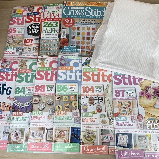 Cross Stitch Bundle Magazines And Aida Stitching Stitcher