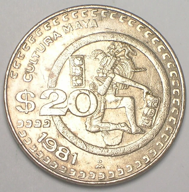 1981 MEXICO MEXICAN 20 Pesos Mayan Culture Coin VF+ £3.11 - PicClick UK