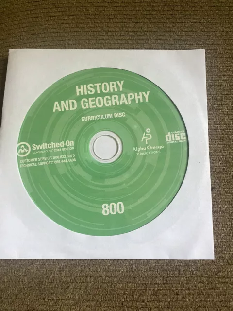Switched-On Schoolhouse 2014 edition 8th Grade History and Geography 800  CD
