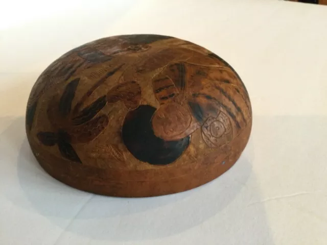 Vintage Carved Bowl - Women - Child -Palm Tree - Camel  5 3/4”