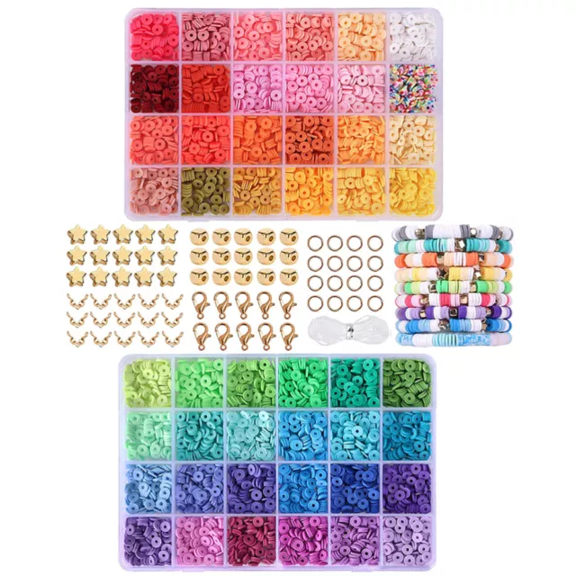 42 Colors Clay Beads for Bracelet Making Kit Polymer Heishi Jewelry-IF