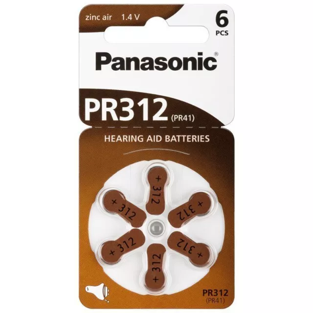 60x 312 Panasonic Pilas para audífonos - 312 - Pilas para audífonos - Pilas  desechables