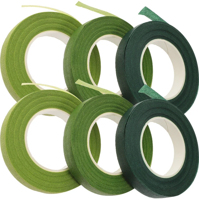 6 panecillos tallo de flores - envoltura verde cinta de flores para