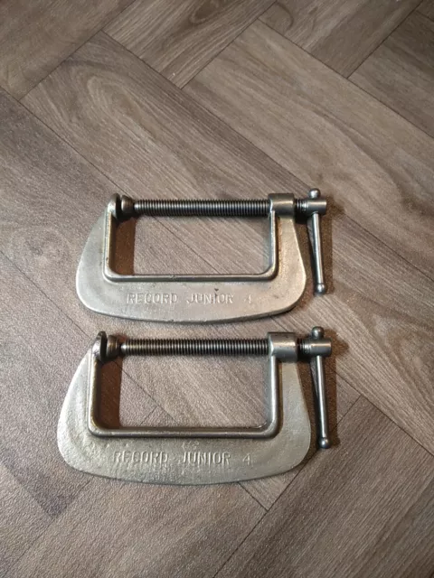 Vintage Record Junior 4” G Clamps (x2 One Pair)