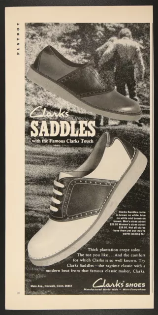 Clarks Saddles Oxfords Shoes Vintage Print Ad 1973