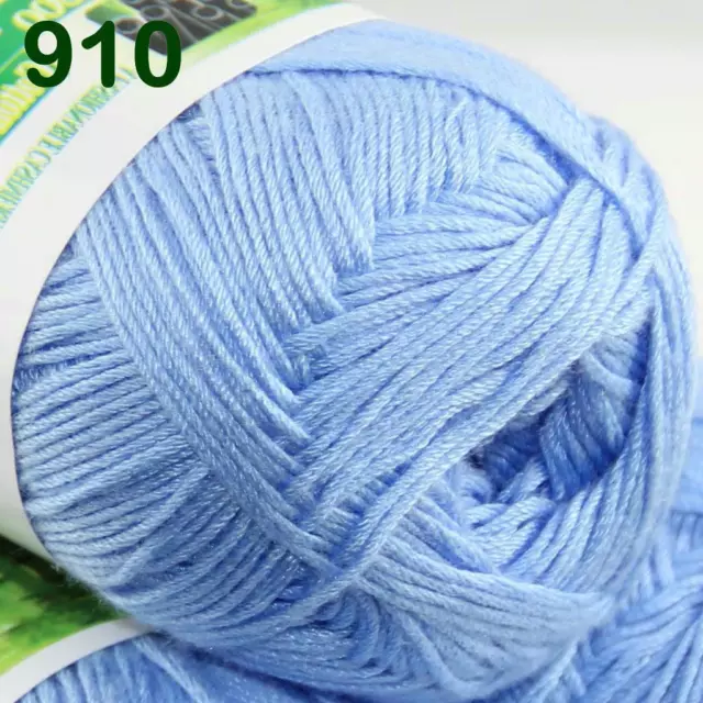 Sale Lot 1 ballx50g Super Soft Bamboo Cotton Baby Hand Knitting Crochet Yarn 10