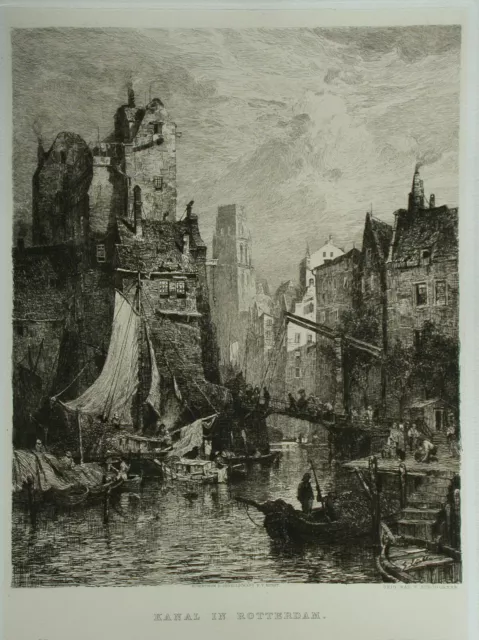 Gustav SCHÖNLEBER (1851-1917) - Kanal in Rotterdam