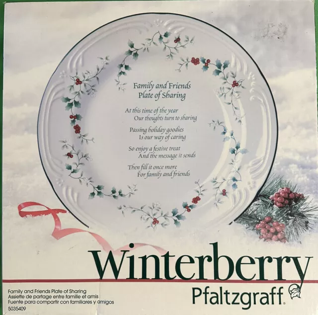 Pfaltzgraff ~ WINTERBERRY "FAMILY & FRIENDS PLATE OF SHARING" 12".