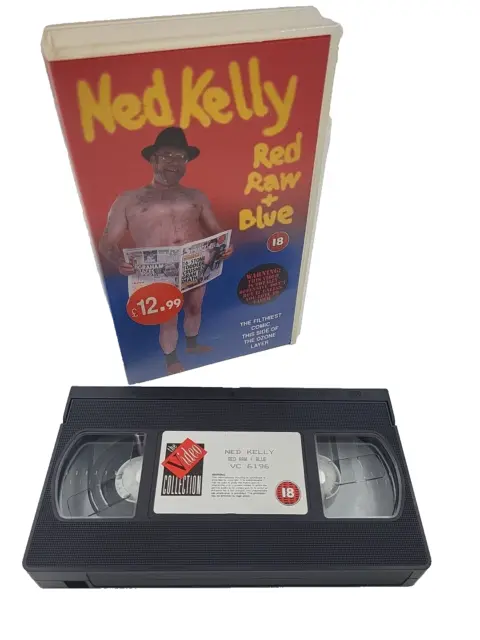 Ned Kelly VHS Red Raw + Blue Comedy Video Small Box Video 1992 Cert 18