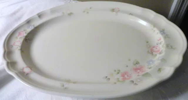 Pfaltzgraff Tea Rose Oval Serving Platter 14 1/2" Long