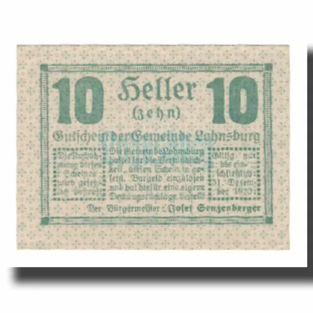 [#666172] Banknote, Austria, Lohnsburg O.Ö. Gemeinde, 10 Heller, N.D, 1920, 1920