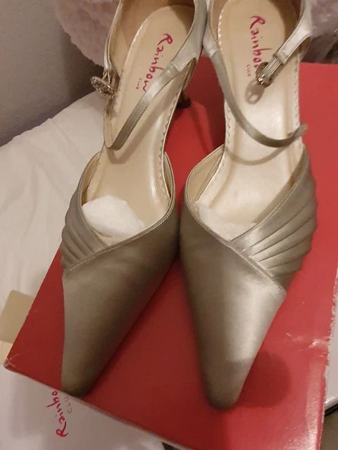 Scarpe da sposa/sera argento Rainbow Club taglia 7 raso
